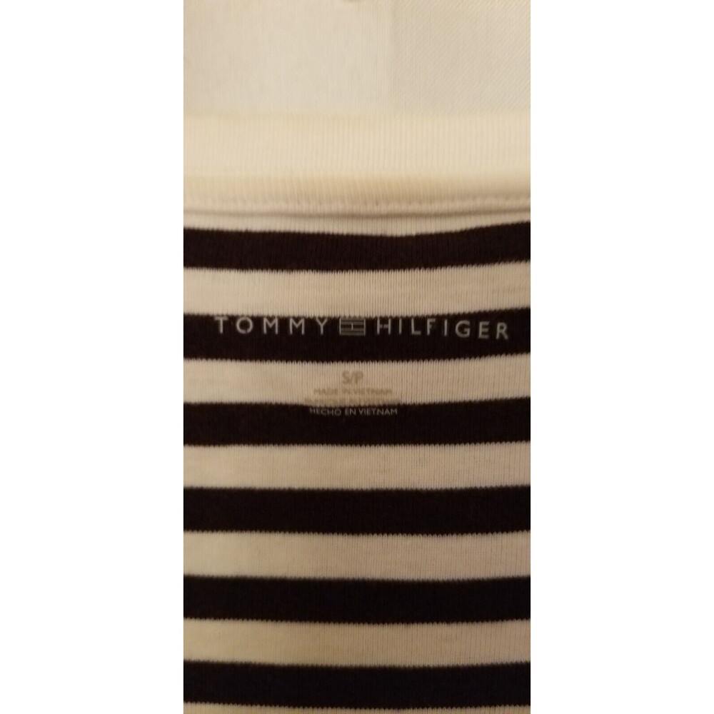Tommy Hilfiger Stripe Women's V-Neck Top Red &White & Blue Logo USA Size Small - Picture 4 of 5